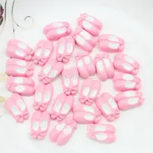 200 шт розовые балетки плоская спина, Кабошон бусины каваи Китч декоден 24 мм