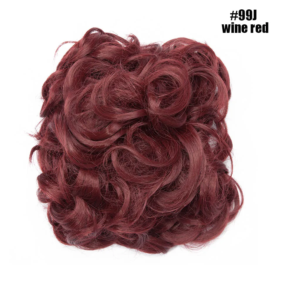 wine red S-noilite волосы булочка для наращивания волос 2 Пластиковые Расческа для вьющихся волос шиньон синтетические волосы грязный шиньон для женщин Свадьба - Цвет: wine red