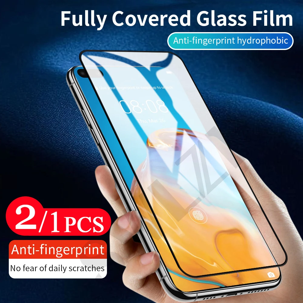 Защитное стекло для Huawei P20, P30, P40 lite, E, P smart pro, Z, S plus, 2018, 2019, 2020, 2021, закаленное, 2/1 шт.