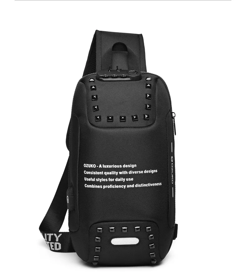 Мужская сумка через плечо с защитой от кражи для 10," Ipad, зарядка через usb, мужские сумки через плечо, Оксфорд, короткая сумка на грудь, мужская сумка на плечо