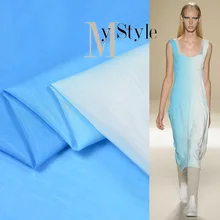 На заказ 18 летняя новая постепенно меняющая цвет 60% шелк 40% хлопок ткань для женского платья 140 см ширина модная ткань DIY швейная