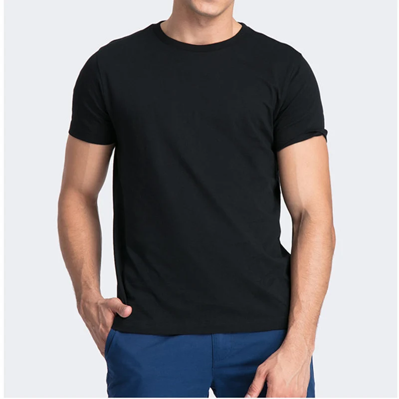 Man T-Shirts Short-Sleeve Male Pure-Color 100%Cotton Brand-New O-Neck for Men Top-Tee