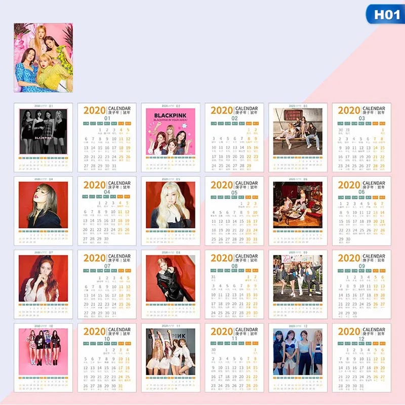 KPOP Blackpink настольный мини-календарь Модный новогодний календарь для фанатов подарки школьные офисные принадлежности