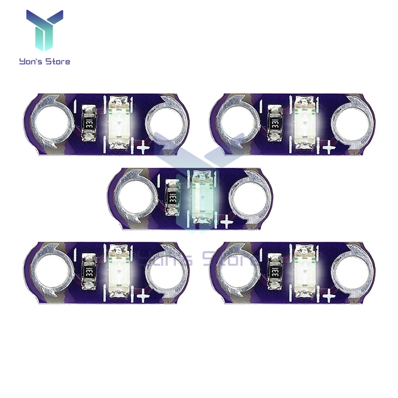 LilyPad Led 5Pcs 3-5V 40MA Yellow/Green/White/Blue/Red Small LED Light Module For Arduino DIY KIT 3V-5V SMD DIY Kit led modules led module