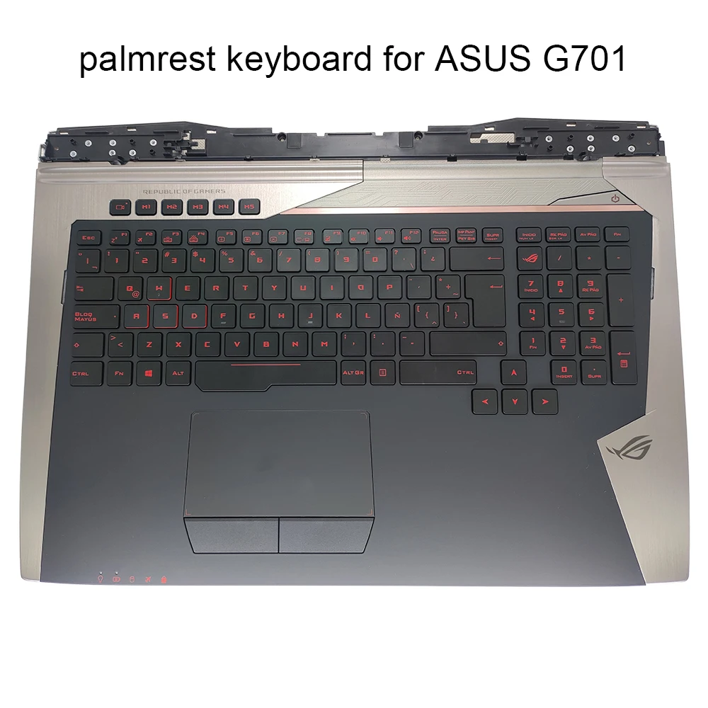 Teclado Touchpad Latin Backlight para Asus Rog G701 G701v G701vo G701vi G701vik Gamers Substituição do Portátil Teclados 13n0-sda0421