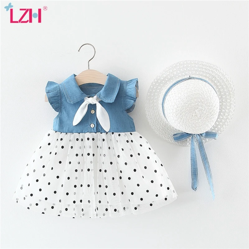 Детское джинсовое Сетчатое платье принцессы летнее праздвечерние чное для