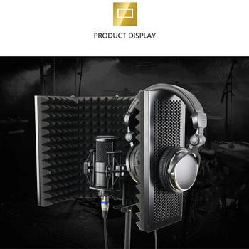 

Foldable Windscreen Studio Recording Sound Absorber Soundproof Acoustic Speaking Foams Panel Filter Isolation Shield Microphone