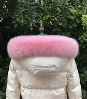 Genuine Fox Fur Scarves Collar Winter Natural Real Fox Fur Collar Scarf for Women coat Warm Hood Fur Scarf shawl Female - Цвет: 9