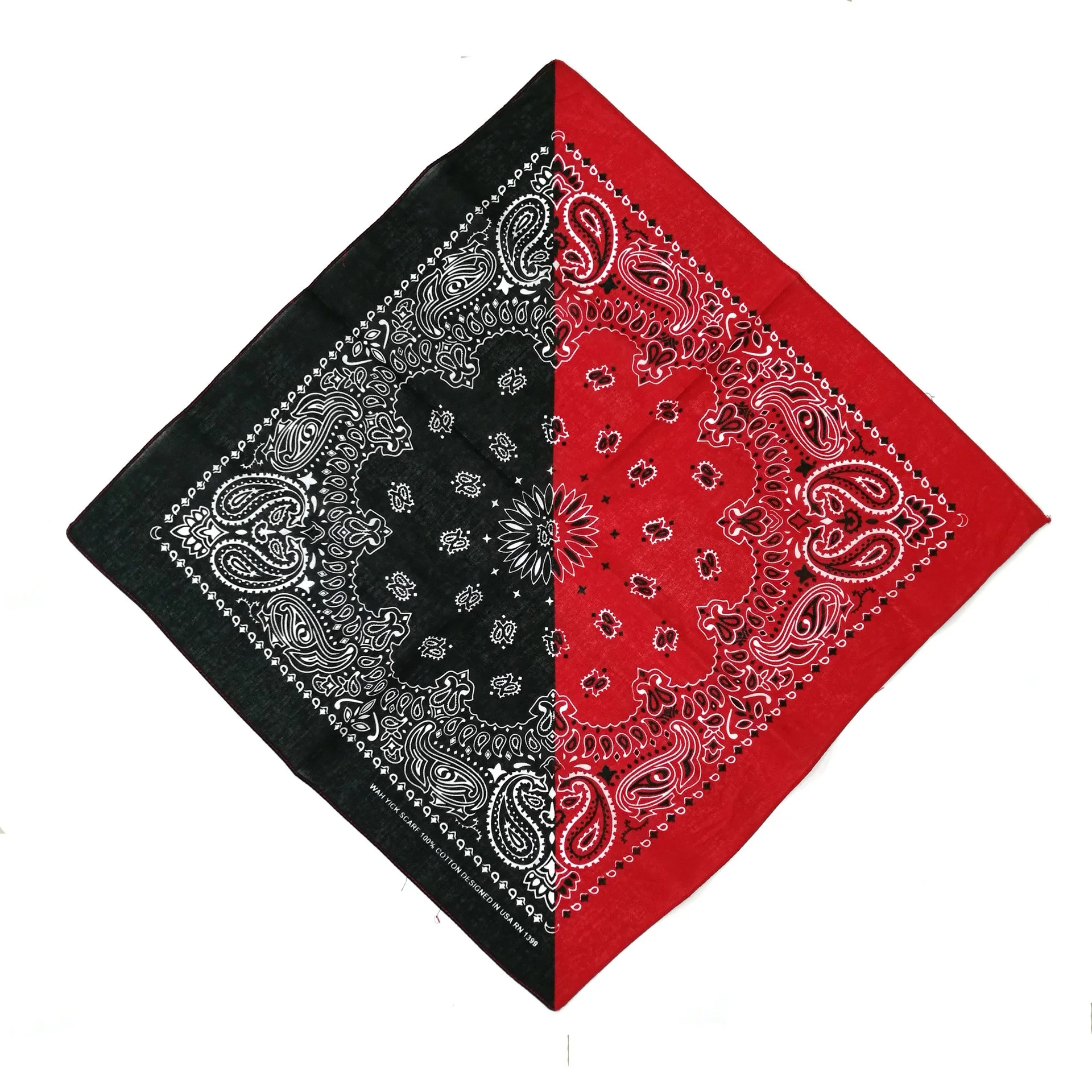 black red bandana 1 шт. бандана шарф мужской лента унисекс хип хоп Красная Бандана головной убор волосы на шею высокого качества шарф бандана Мужские квадратные шарфы принт носовые платки - Цвет: black red bandana