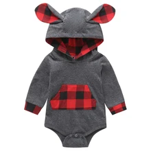 Повседневная одежда для маленьких мальчиков; клетчатая толстовка с капюшоном с длинными рукавами и карманами; топы; толстовка; клетчатые брюки; комплект одежды