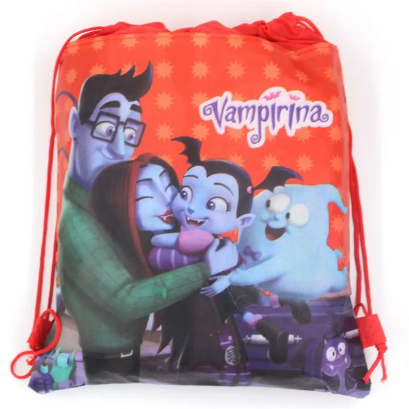 5/10/20/30 шт Vampirina тема для маленькой девочки Свадебные сувениры нетканый материал для рюкзак для душа с День рождения шнурок мешки для подарков - Цвет: Vampirina-BagB