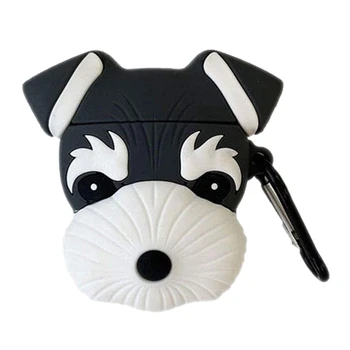 

3D Cute Schnauzer Design for 1&2 Case Creative Wireless Earphone Soft Silicone Anti-Scratch Shockproof Protector