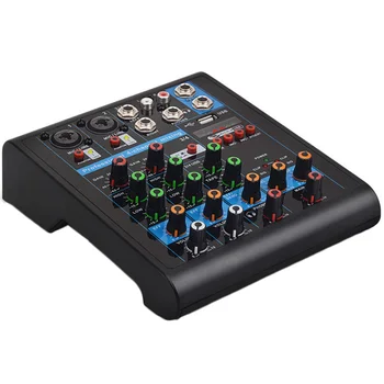 

Eu Plug Professional 4-Channel Small Bluetooth Mixer With Reverb Effect Home Karaoke Usb Live Stage Karaoke Performance Conferen