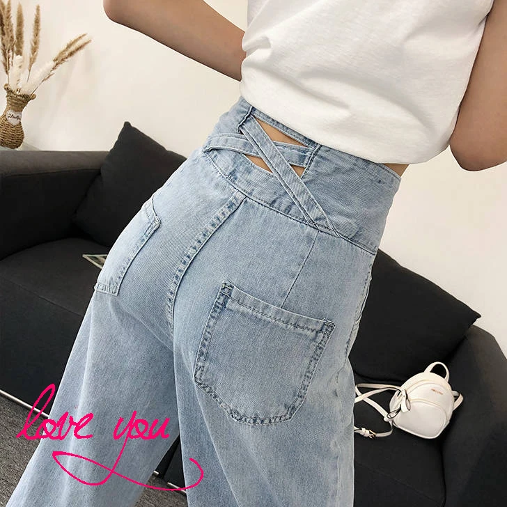 

Women High Quality Denim Pants Belt Jeans Female Fashion Ripped Cuffs Denim Trousers Female Fashional Jeans 2019 PP484