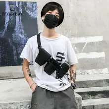 Горячая мода грудь Риг черный поясная сумка пакет мульти-карман унисекс поясная Сумка холщовый Модный чехол для телефона кошелек дропшиппинг