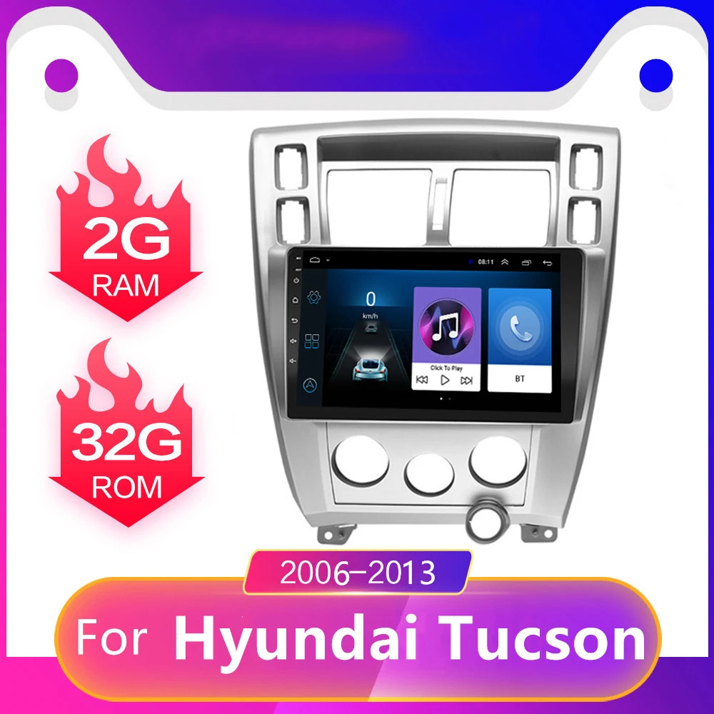 

10.1-inch Android 8.1 car multimedia player 2.5D GPS navigation Bluetooth stereo video car radio for 2006-2013 Hyundai Tucson