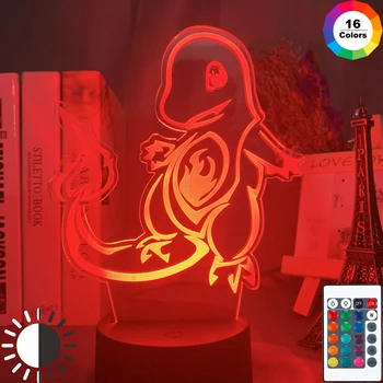 

3d Lamp Game Pokemon Go Charmander Figure Nightlight for Child Bedroom Decoration Colorful 3D Illusion Child Led Night Light