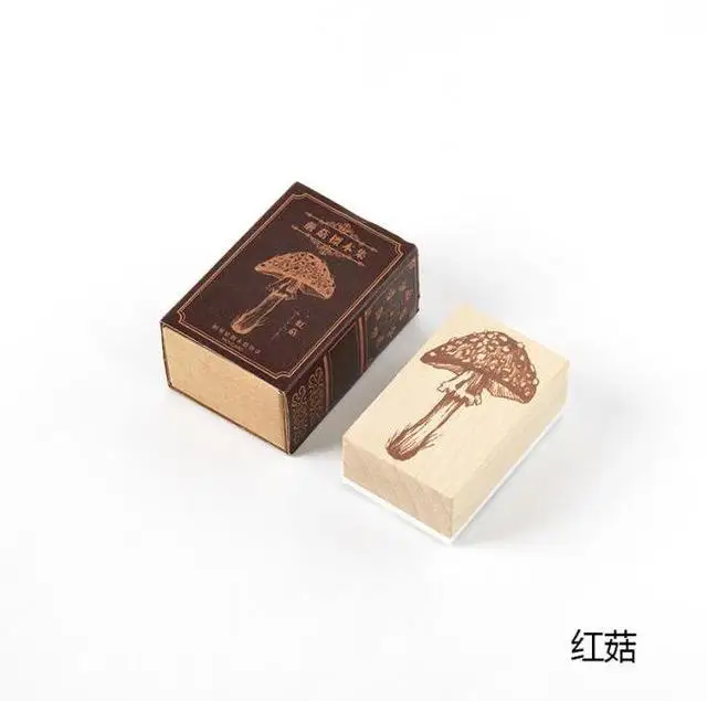 Винтажный гриб образец штамп DIY деревянные резиновые штампы для stationery канцелярские принадлежности Скрапбукинг Стандартный штамп - Цвет: 6