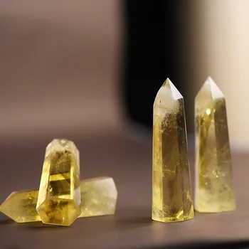 

Natural Topaz Hexagonal Prismatic Raw Stone Energy Ore Ornament