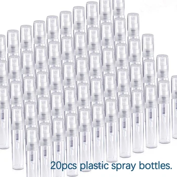 

20pcs (3ml/2ml) Portable Travel PET Transparent Plastic Perfume Atomizer Empty Spray Bottle Makeup Tool MINI Empty Uniform Mist