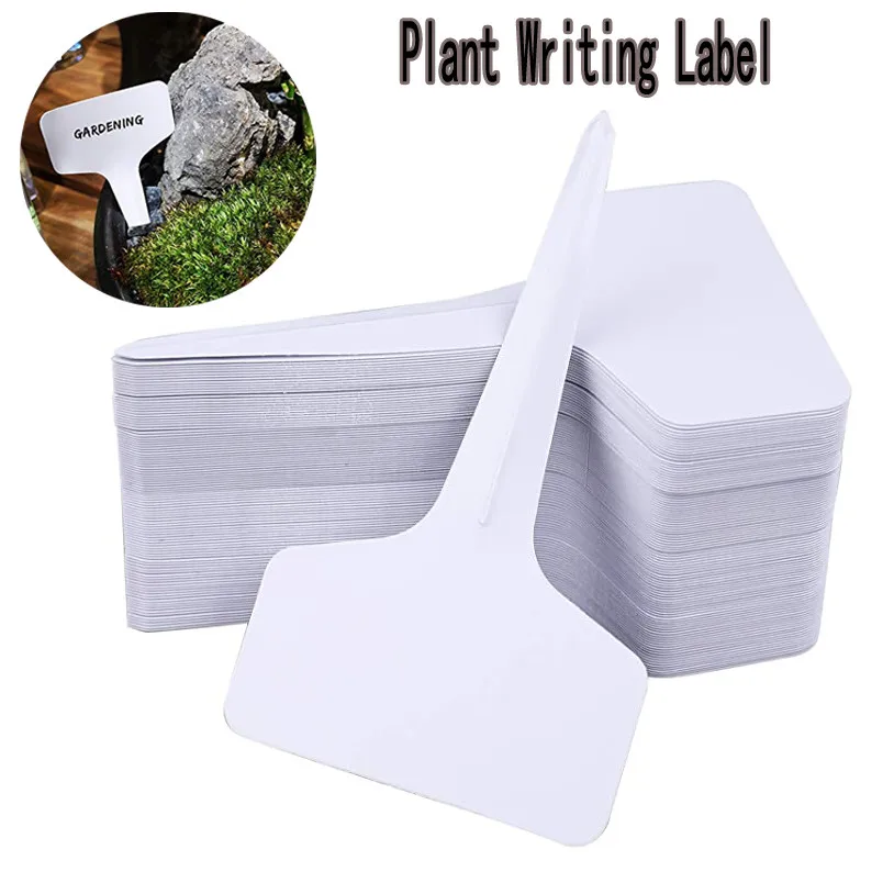 DUOFIRE 100PCS Plant Labels 4 Inches White Plastic Plant Tags Waterproof Garden Nursery Markers Gardening Accessories