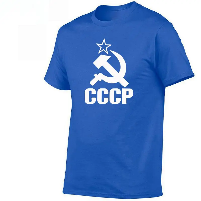 Летние русские футболки CCCP для мужчин, футболки с коротким рукавом, футболки с круглым вырезом из хлопка для мужчин - Цвет: 4