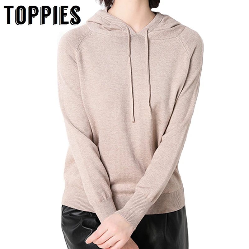 

Hooded Wool Sweater Casual Knitted Pullover Sweater Woman 2019 Autumn Winter Girls Casual Jumpers Jersey