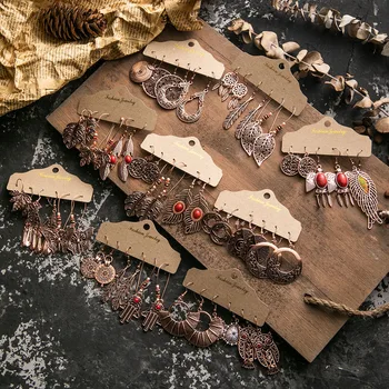 

Multiple Boho Ethnic Rose Golden Dangle Drop Earrings for Women Hanging Earrings Set Female Fashion 2019 Jewelry Accessories