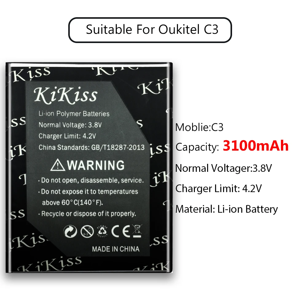 3100 мАч для Oukitel C3, смартфон, аккумулятор большой емкости для Oukitel C3