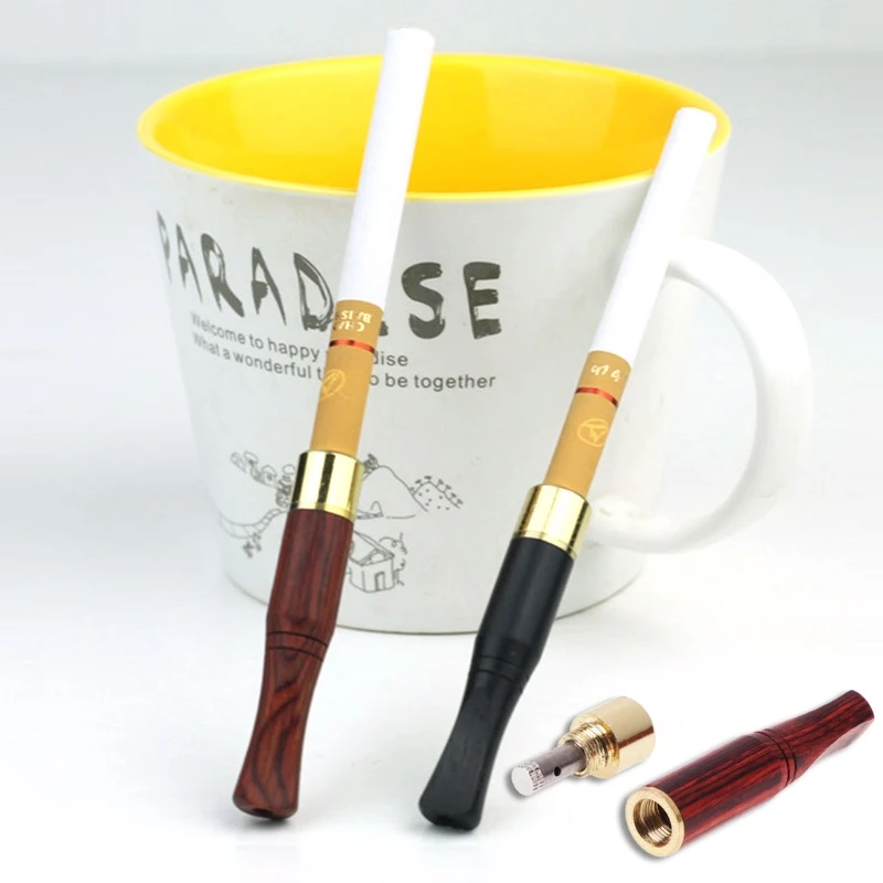 1Pc Handmade Ebony Carving Dragon Smoke Smoking Pipe Bit Straight Filter Wooden Tobacco Cigarette Holder | Дом и сад