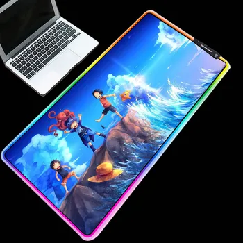 

Yuzuoan RGB One Piece Anime Kid Mouse Pad LED Lock Non-slip Keyboard Pad