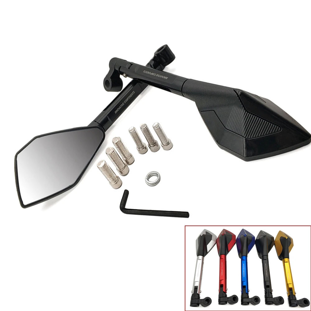 

Universal Motorcycle Aluminum Rear View Handle Bar End Side Rearview Mirrors For Suzuki gsxr 1000 1100 400 600 750 gsxs 750 1000