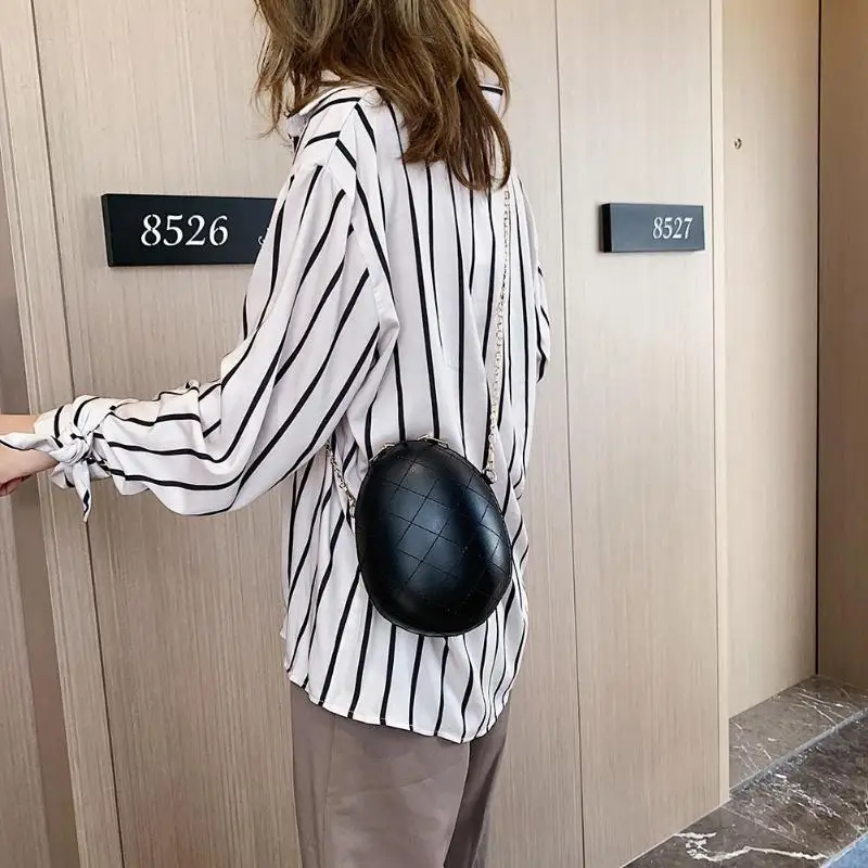 Модная овальная сумка на плечо женская сумка из искусственной кожи с цепочкой через плечо сумка-мессенджер ZipperSolid цвет Дамский кошелек для денег