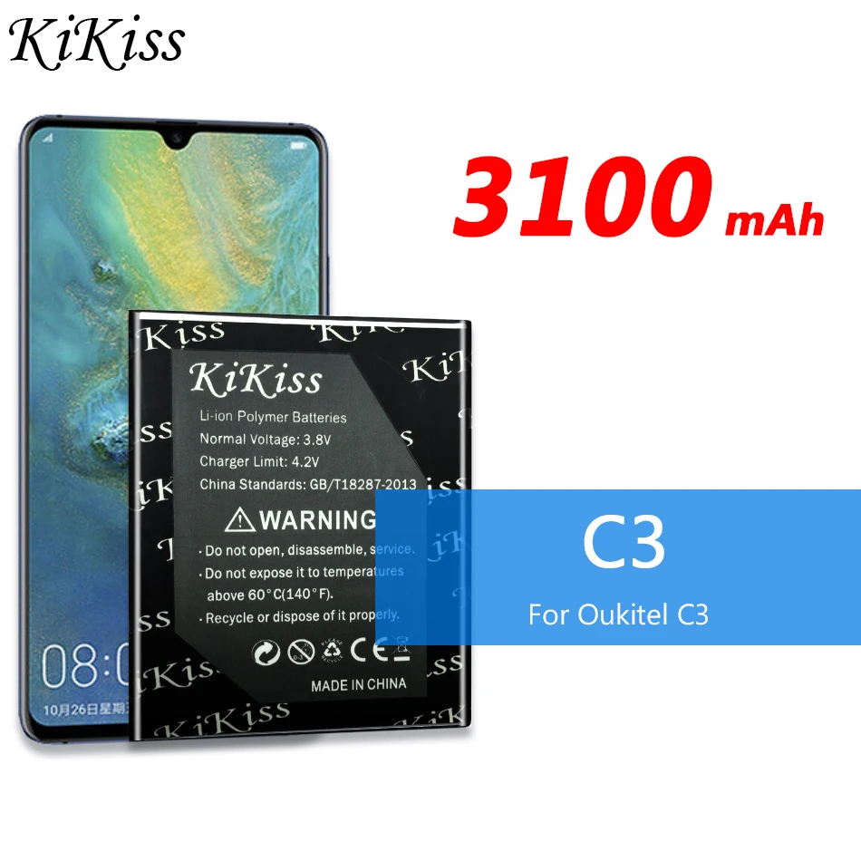 3100 мАч для Oukitel C3, смартфон, аккумулятор большой емкости для Oukitel C3