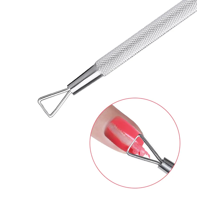 1 pcs Stainless Steel Cuticle Nail Pusher Nail Art UV Gel Remover Manicure Pedicure Care Sets Cuticle Pushers Tools