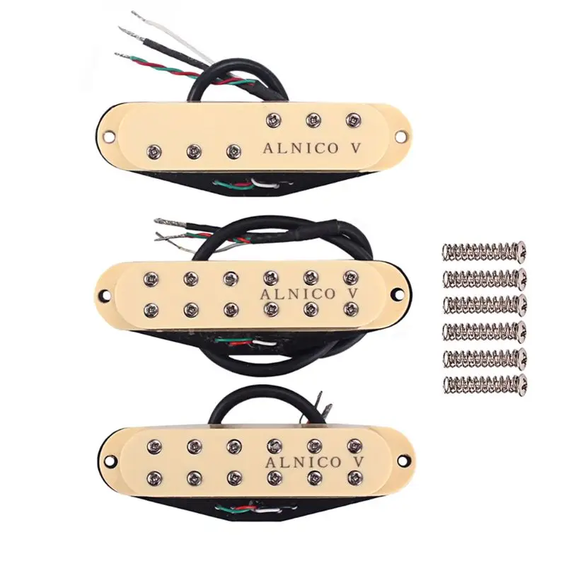

Guitar Pickup Mini Humbucker For ST SSS Size 6 String Neck Middle Bridge Alnico V Milk Yellow