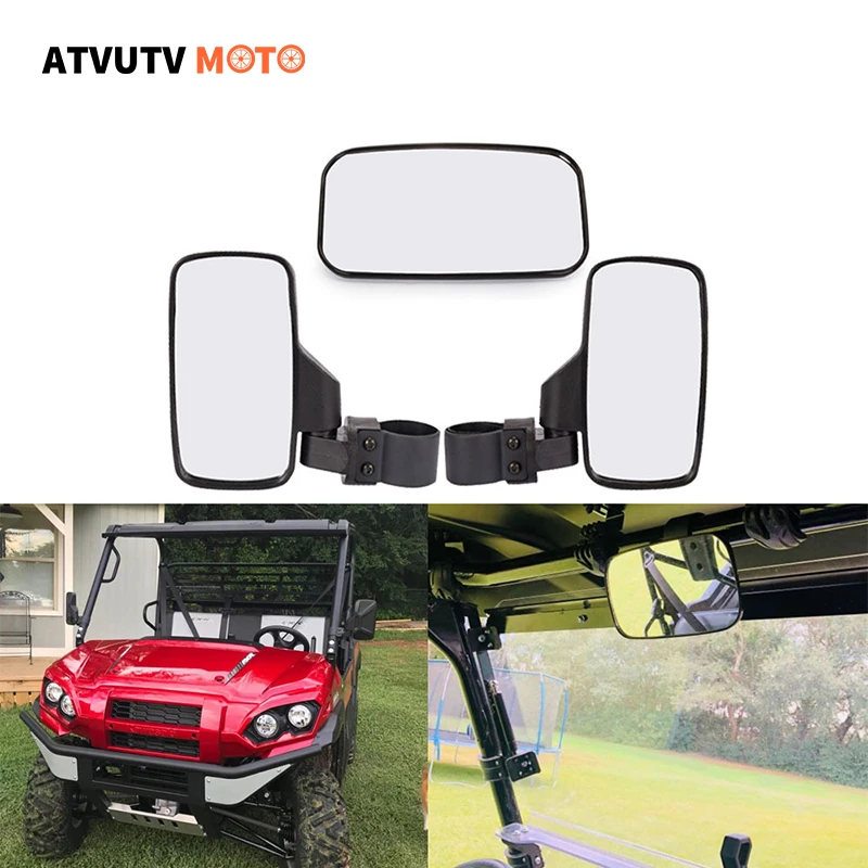 

1 Set 1.5" 1.75" 2" Side View Mirrors With Center Mirror UTV Rearview Mirror For Polaris Ranger RZR Can Am Maverick Farmer Utv