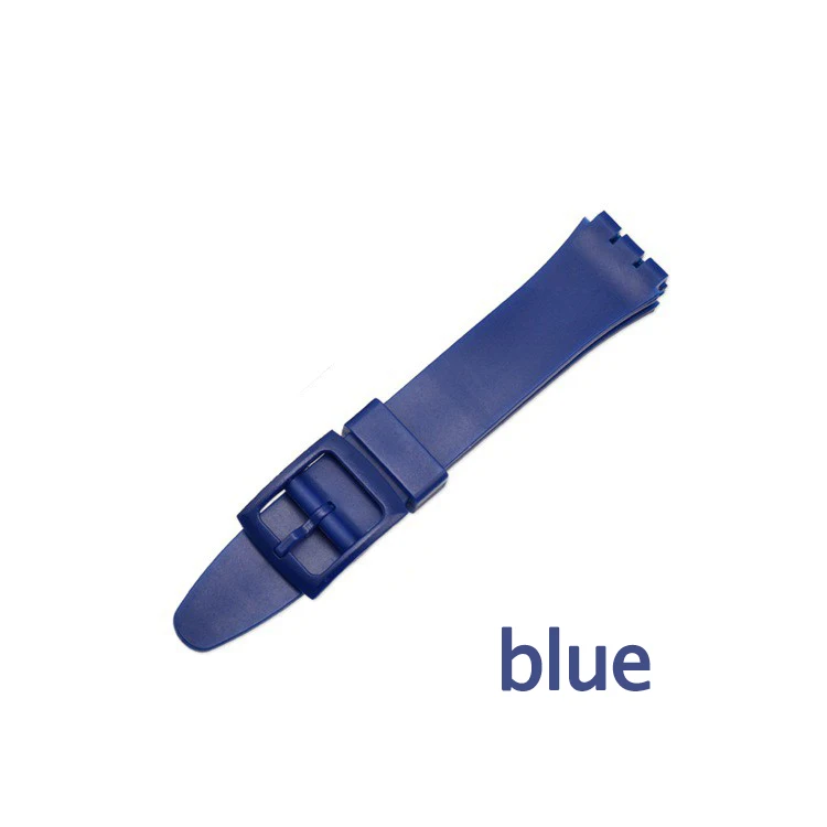 Качественный ремешок для часов Swatch, мягкий водонепроницаемый силиконовый ремешок для мужчин t 16 мм 17 мм 19 мм, резиновый ремешок для часов для мужчин и женщин - Цвет ремешка: blue