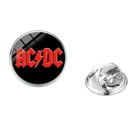 SONGDA Harajuku AC/DC рок группа нагрудные булавки хип хоп красный логотип ACDC стекло с принтом купол металлические броши для фанатов модные аксессуары - Окраска металла: Style 10