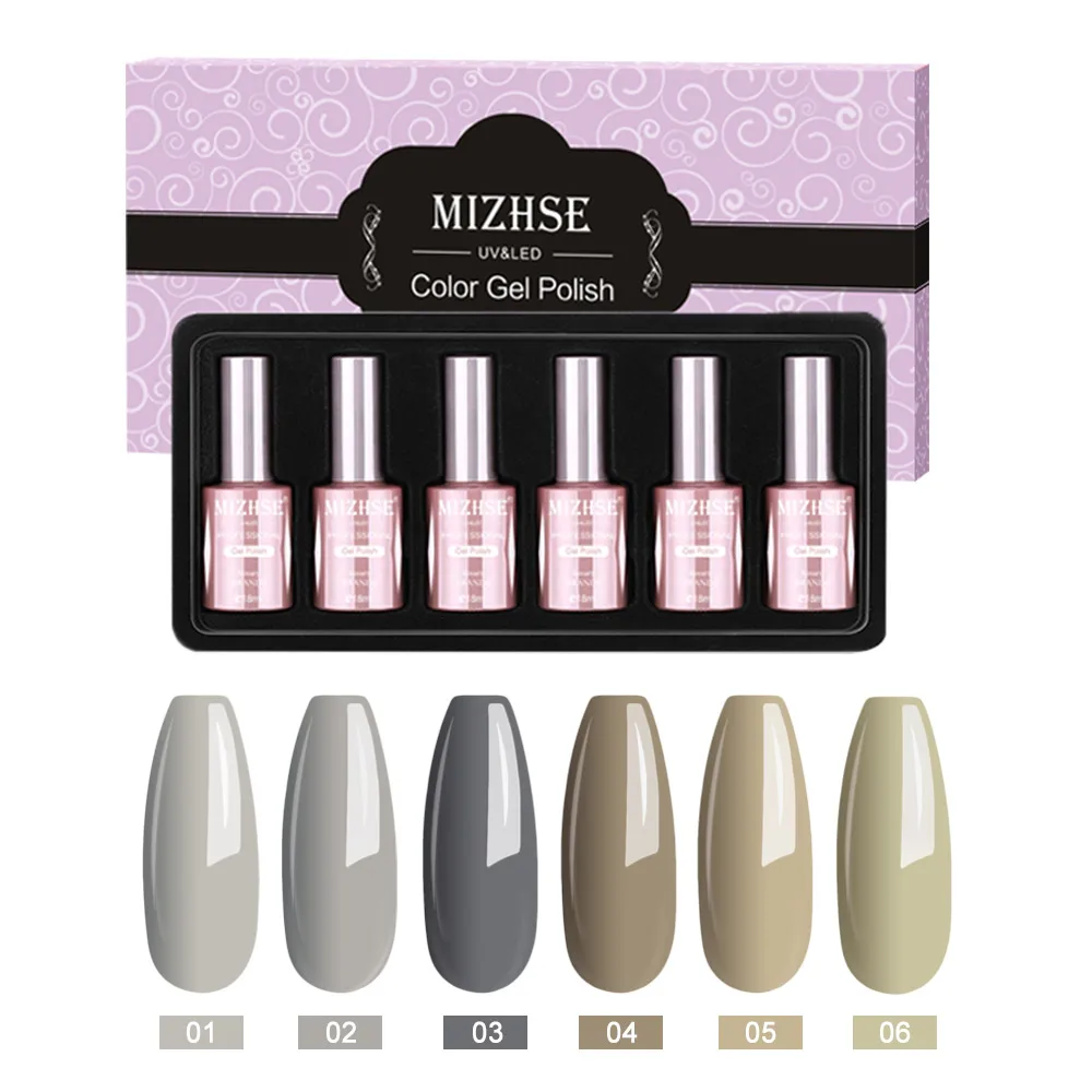 Набор гелевых лаков MIZHSE 18 мл, впитывающий Гель-лак Esmalte Para Unha, гель-краска для наращивания пальцев, гибридный гвоздь - Цвет: 18ML x 6 Set11
