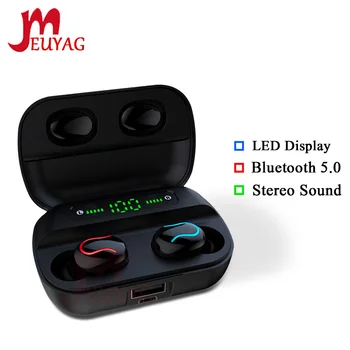 

MEUYAG 8D Stereo Wireless Bluetooth Earphone Noise Cancelling Headset Mini LED Handfree Earbud Earphones With Mic Charging Case