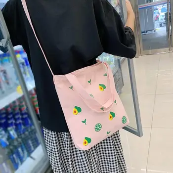 

Simple Durable Large Capacity Handbags Durable Girl Canvas Casual Creative Printing Bags Shopping Shoulder Messenger Bag