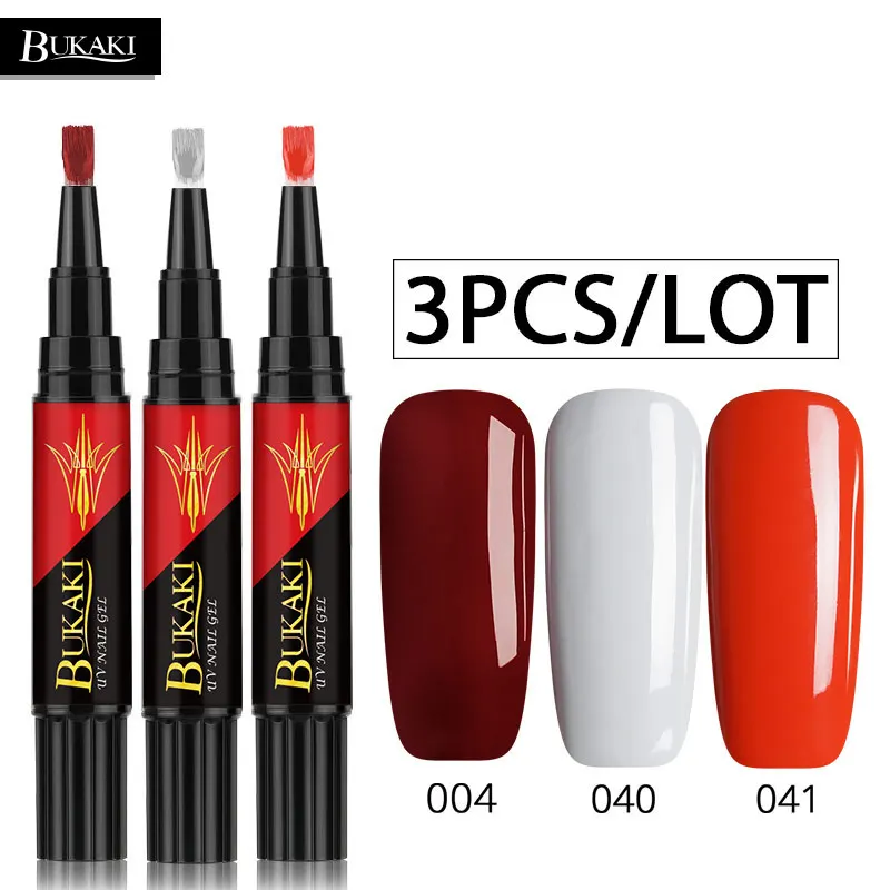 3PCS ZHG720 BUKAKI купить еще 2 5% скидка легко 3 в 1 гель лак для ногтей ручка 3 шт. ногтей Советы УФ гель лак Гибридный Сахар клей для ногтей один шаг - Цвет: 3PCS ZHG720