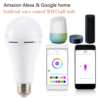 

Dimmable 7W E27 B22 WiFi Smart Light Bulb LED Lamp Work With App Operate Alexa Google Assistant Smart Lamp Night Light