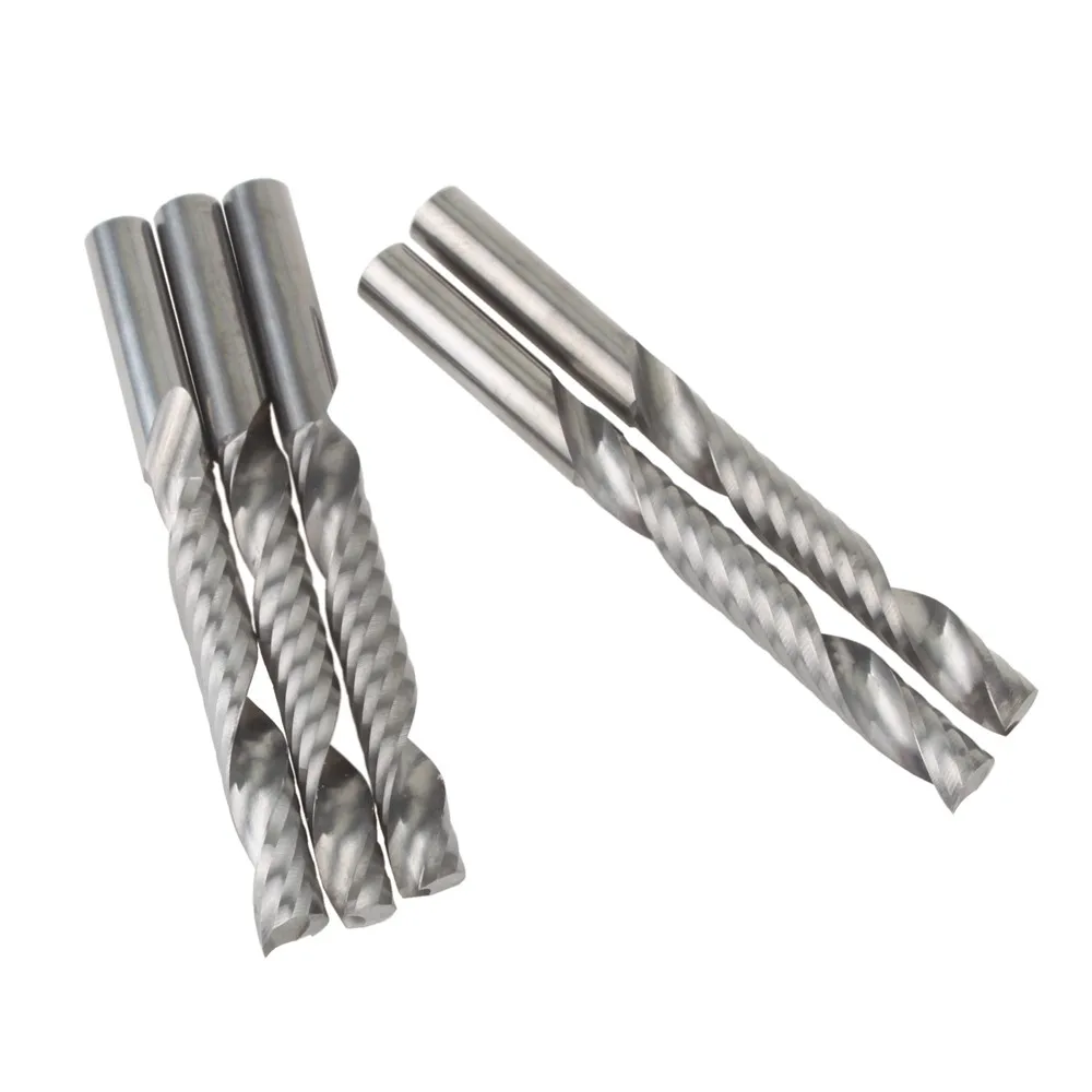 

5pcs 6x42mm Single Flute Bit Carbide End Mill Set, CNC Router End Mills for Wood Cutter Milling