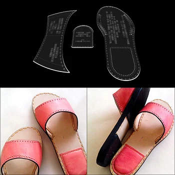 

Ladies leather slippers mold acrylic transparent template diy leather craft tools handmade sewing shoes pattern 40 yards