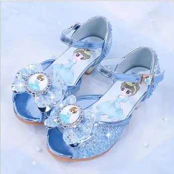 

Classic Bow Girl PU Leather Girls Party Dance Child Kids Shoes 3-14 Years Princess High Heels Child Wedding Shoes