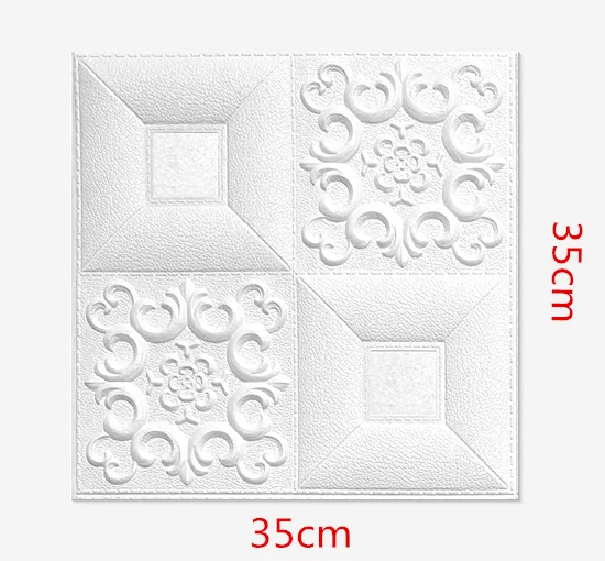 white 1 3D Wall Stickers ceiling sticker roof decoration Foam wallpaper stereo waterproof DIY TV background wallpaper decoration sticker - Цвет: white 1