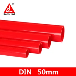 Sanking 2pcs PVC Pipe 50mm UPVC Garden Irrigation System Fittings Aquarium Fish Tank Tube Joints Watering Hose Connector DIY