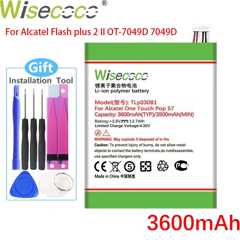 Новый аккумулятор Wisecoco TLp030B1 TLp030B2 3600 мАч для телефона ALCATEL One Touch Pop S7 7045Y 7045D 7045A Flash 2